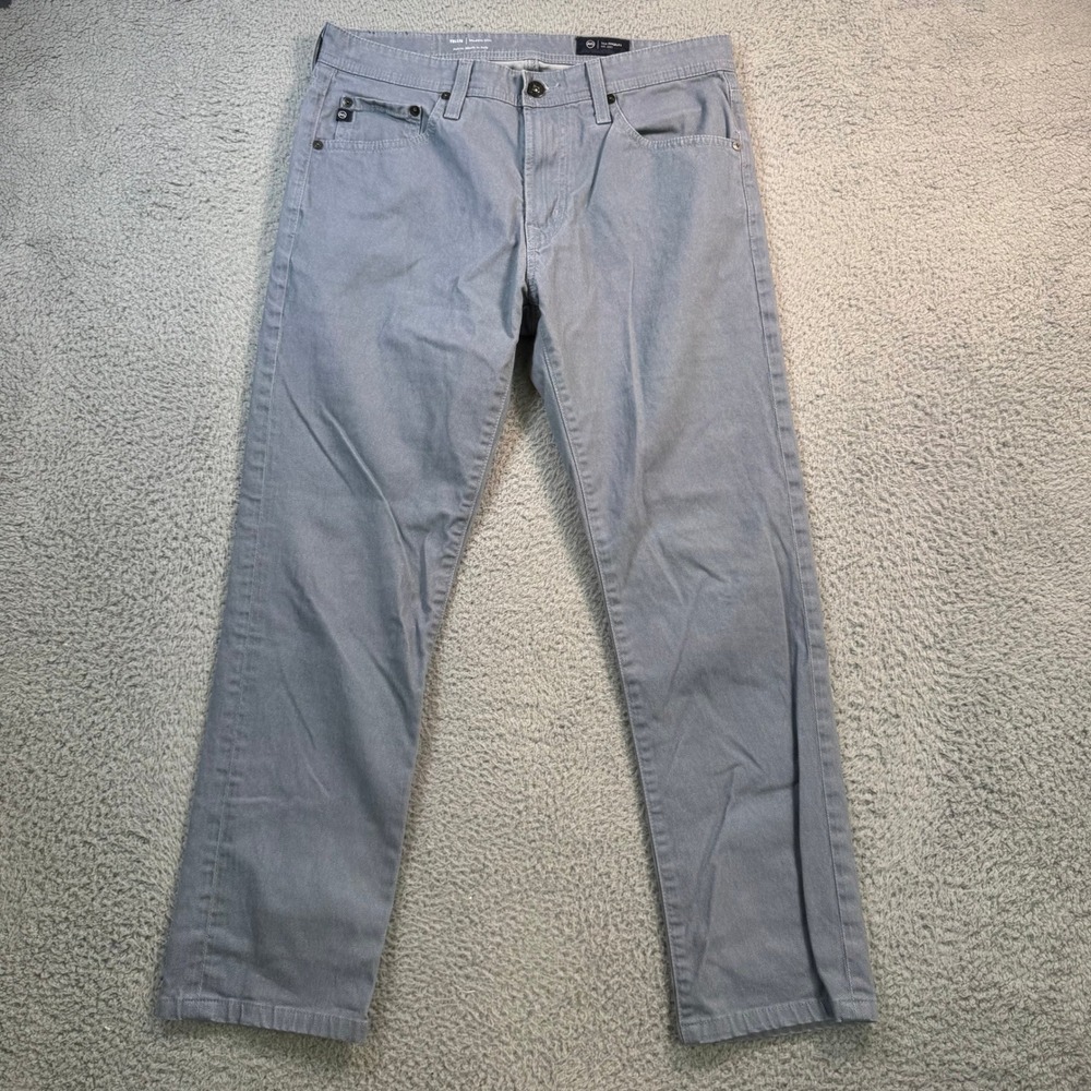 AG Adriano Goldschmied Tellis Modern Slim Blue Herringbone Pants Mens 31x27